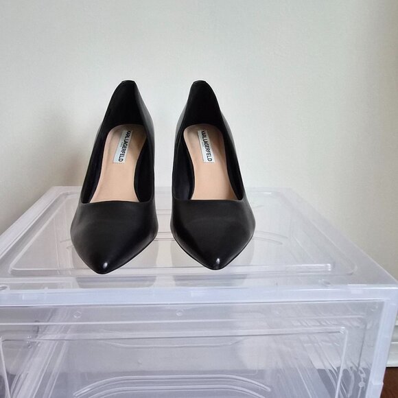 Karl Lagerfeld Black Leather Pumps, Size 8 - Picture 5 of 9